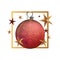 red ball stars frame christmas decoration