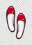 Red Ballerina Flat Shoes Isolated Illustration