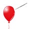 Red balloon and needle