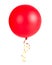 Red balloon photo with gold string or ribbon isolated