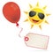 Red Balloon Price Sticker Funny Sun Sunglasses