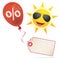Red Balloon Price Sticker Percent Sun Sunglasses