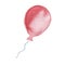 Red balloon. Watercolor illustration