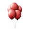 Red balloons illustration floating in the air.