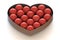 Red Balls in Heart Shaped Metal Box