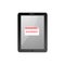 Red Banned sign on tablet screen on white background.