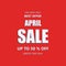 Red banner April sale 50 off best offer Limited