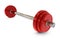 Red barbell weight