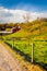 Red barn along country road in rural York County, Pennsylvania.