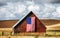 Red Barn with American flag