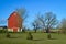 Red Barn With Bare Trees in Wisconsin