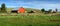 Red barn in a farm Eastern Washington.