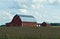 Red Barn on a Farm in the Midwest USA