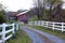 Red barn, Fence and Lane