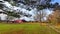 Red barn in the middle Maybery state park, Novi, Michigan