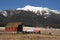 Red Barn Outbuilding Mountain Ranch Homestead Western United Sta