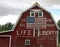 Red Barn with Painted American Flag