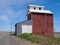 A red barn by the side of the road south of Pasco, Washington, USA