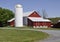 Red barn and silo in rural Pennsylvania