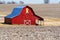 Red Barn with Yellow Ribbon