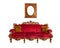 Red baroque sofa