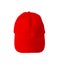 Red baseball cap with blank space for insert text