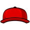 Red Baseball Cap Snapback Red Hat Drawing Vector Illustration