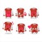 Red baseball jacket cartoon character with love cute emoticon