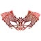 Red bat mask on a white background. The design is suitable for carnivals, balls, receptions, new year, decorations. Vector