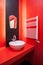 Red bathroom interior