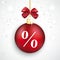 Red Bauble Percent Christmas Sale