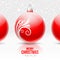Red baubles with white decor