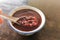 Red bean or azuki bean soup, popular dessert in Malaysia