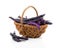 Red bean pods in wicker basket