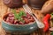 Red beans with tomatoes, garlic, spices and parsley