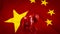 The red bear on china flag for Chinese business crisis 3d rendering