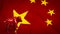 The red bear on china flag for Chinese business crisis 3d rendering