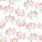 Red bearberry cotoneaster branch with green leaves, line contour, seamless, vector