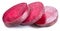 Red beet or beetroot slices on white background