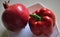 Red bell pepper and large pomegranate