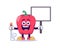 red bell pepper playing golf cartoon mascot