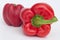 Red bell peppers isolated / capsicum / sweet pepper