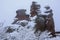 Red Belogradchik Rocks in Winter