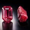 Red beryl gemstone is a rare, fiery red crystal with a vibrant, intense hue, shines like a deep ruby