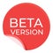 Red beta version icon cartoon vector. Digital program