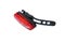 Red bicycle safe rear tail flashing back light warning lamp with flexible rubber mount isolated on white background