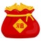 red big chinese good luck bag