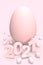 Red big clean egg for happy pastel Easter 2021 number text as abstract line background