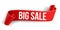 Red Big Sale Banner. Ribbon. Vector Illustrationred sale banner. Ribbon. Paper,carton textured.