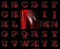 Red Binary Code Alphabet and Background